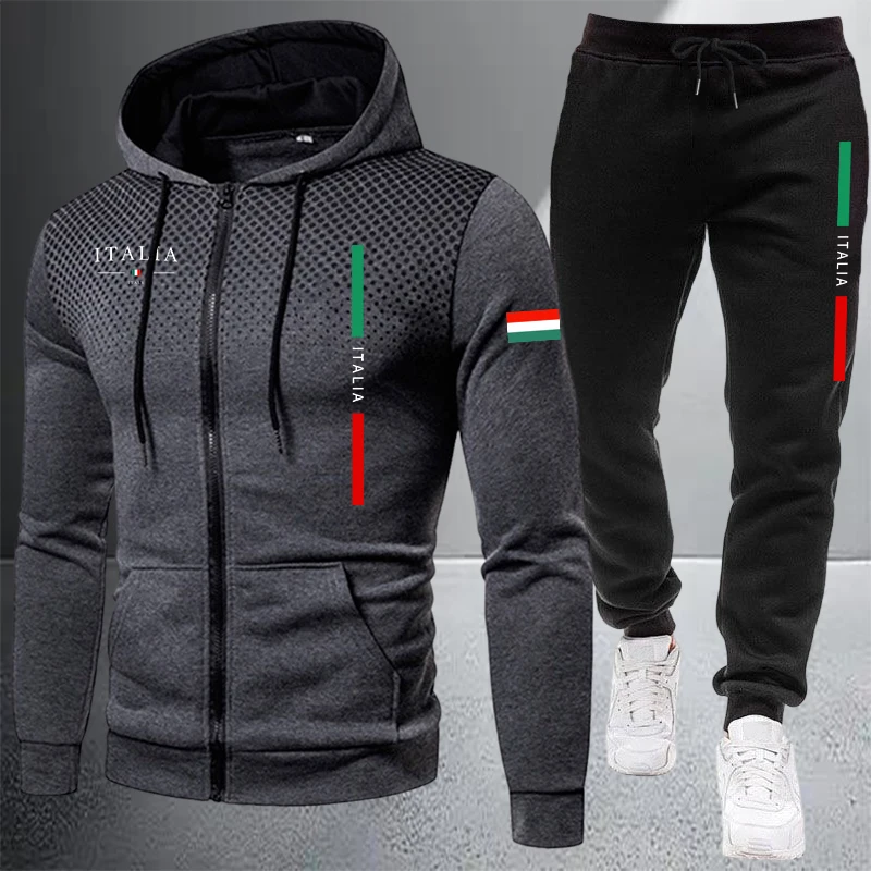 Winter Clothing Equipment - Herren-Trainingsanzug Lässiger Reißverschluss-Kapuzenpullover Outdoor-Sportbekleidung Jogging-Anzug Herbst-Winter