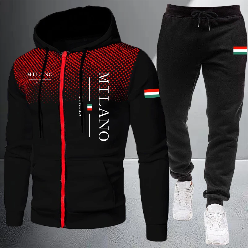 Winter Clothing Equipment - 2026 Hochwertige Herrenbekleidung Reißverschluss-Kapuzenpullover Sport-Jogginganzug Herbst-Winter