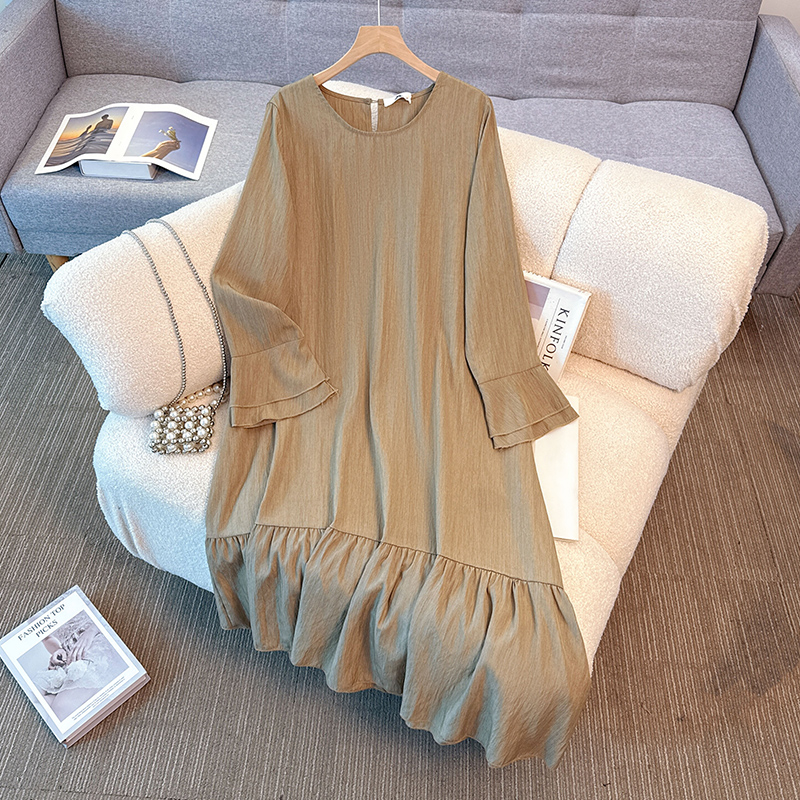 Winter Clothing For Plus Size Women - Elegante Vintage O-Ausschnitt solide Langarm Fairycore