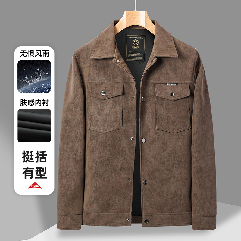 Winter Clothing Equipment - Herren-Freizeitjacke aus Wildleder für Herbst und