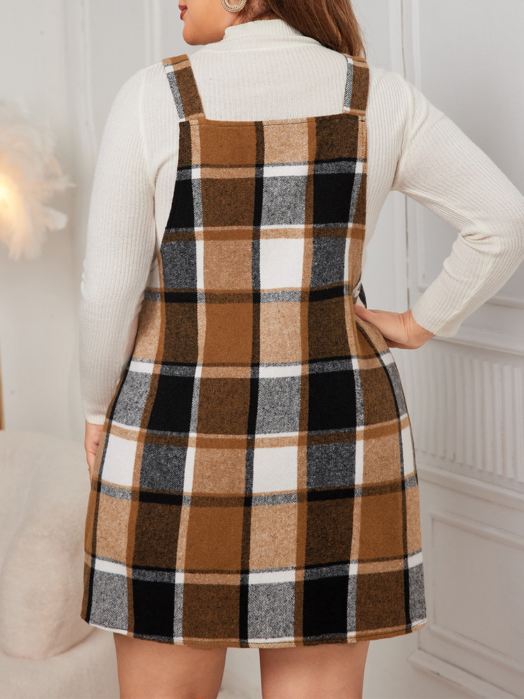 GIBSIE Plus Größe Plaid Strap  – Winter Clothing For Plus Size Women Bewertung und Preis