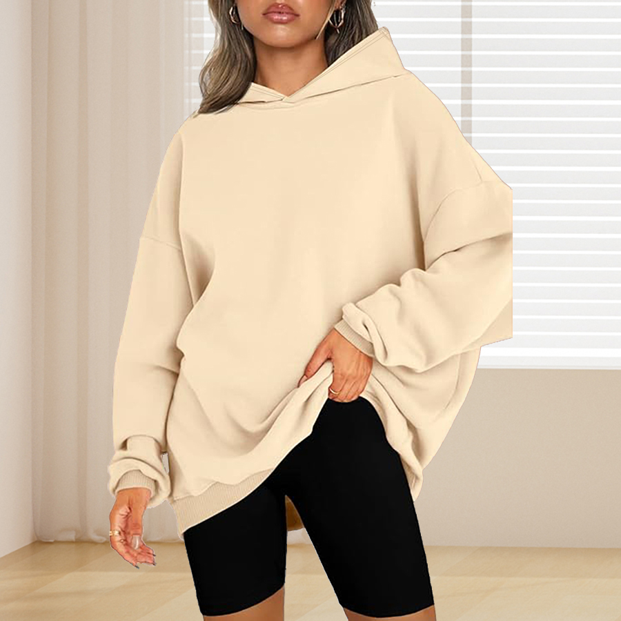 Einfarbiger Basic-Hoodie in Üb – Winter Clothing For Plus Size Women Bewertung und Preis
