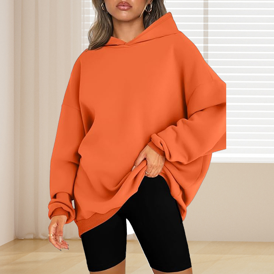 Einfarbiger Basic-Hoodie in Üb – Winter Clothing For Plus Size Women Bewertung und Preis