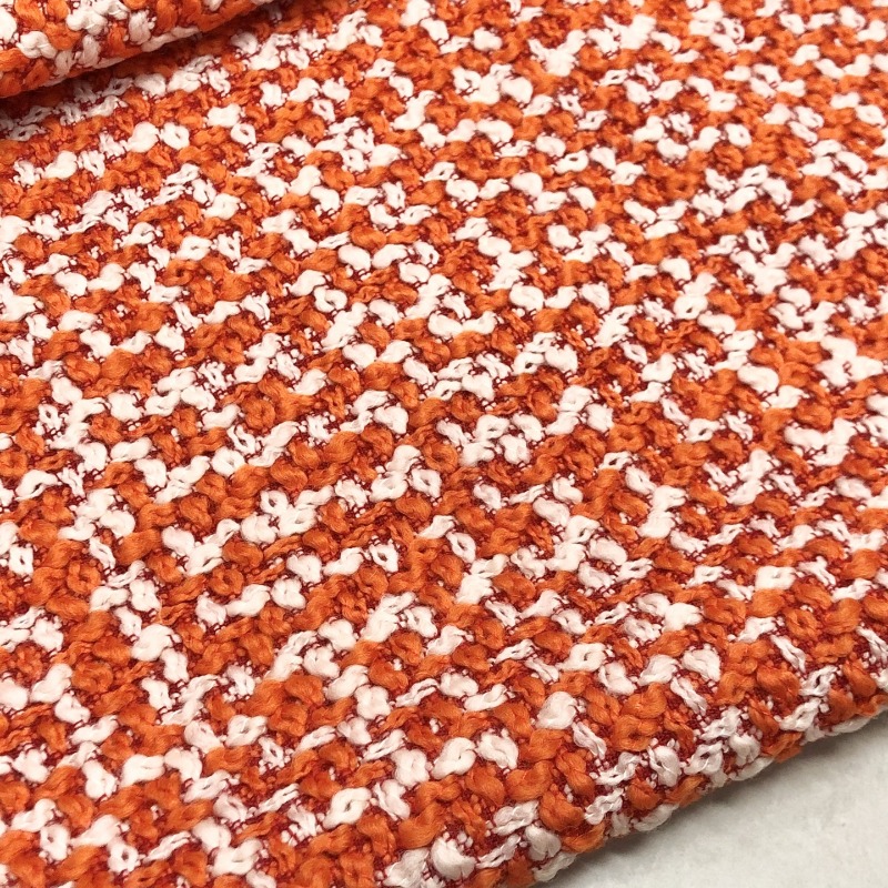 Orange Weiß Grob Gewebter Stof – Winter Clothing Material Bewertung und Preis
